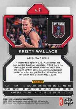 2022 Panini Prizm WNBA #71 Kristy Wallace Back