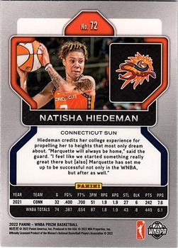 2022 Panini Prizm WNBA #72 Natisha Hiedeman Back