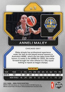 2022 Panini Prizm WNBA #74 Anneli Maley Back