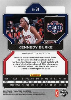 2022 Panini Prizm WNBA #78 Kennedy Burke Back