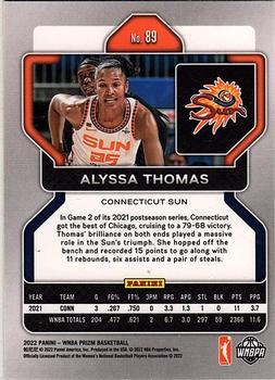 2022 Panini Prizm WNBA #89 Alyssa Thomas Back