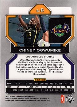 2022 Panini Prizm WNBA #93 Chiney Ogwumike Back