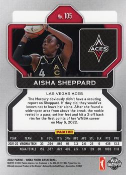 2022 Panini Prizm WNBA #105 Aisha Sheppard Back
