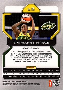 2022 Panini Prizm WNBA #115 Epiphanny Prince Back
