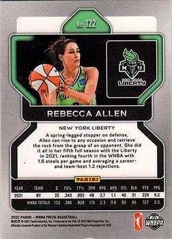 2022 Panini Prizm WNBA #122 Rebecca Allen Back
