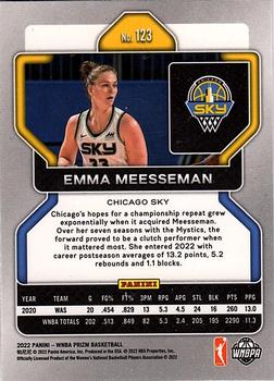 2022 Panini Prizm WNBA #123 Emma Meesseman Back