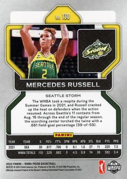 2022 Panini Prizm WNBA #130 Mercedes Russell Back