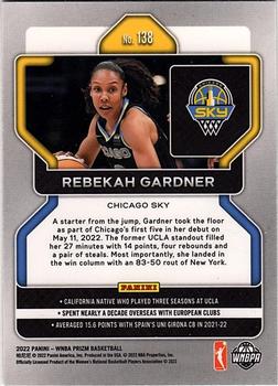 2022 Panini Prizm WNBA #138 Rebekah Gardner Back