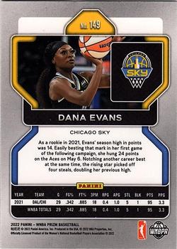 2022 Panini Prizm WNBA #149 Dana Evans Back