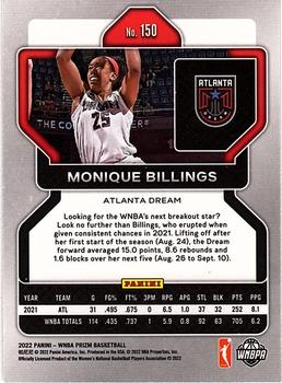 2022 Panini Prizm WNBA #150 Monique Billings Back
