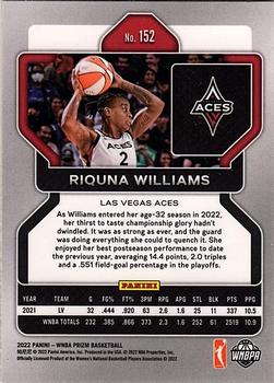 2022 Panini Prizm WNBA #152 Riquna Williams Back