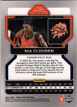 2022 Panini Prizm WNBA #192 Nia Clouden Back