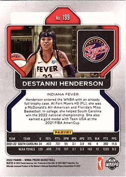 2022 Panini Prizm WNBA #199 Destanni Henderson Back