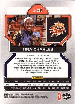 2022 Panini Prizm WNBA #200 Tina Charles Back
