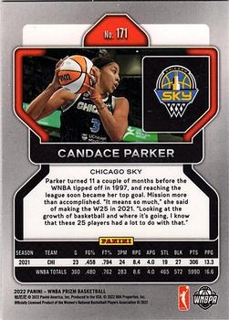 2022 Panini Prizm WNBA #171 Candace Parker Back