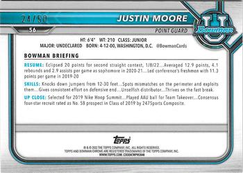 2021-22 Bowman University - Gold #56 Justin Moore Back