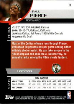 2005-06 Topps Pristine #8 Paul Pierce Back