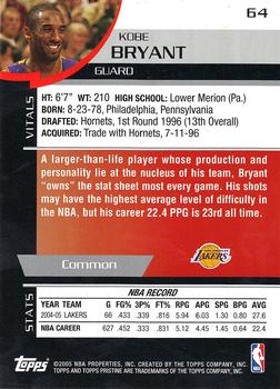 2005-06 Topps Pristine #64 Kobe Bryant Back