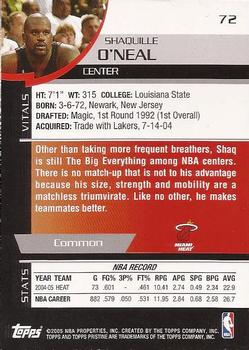 2005-06 Topps Pristine #72 Shaquille O'Neal Back