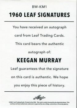 2021-22 Leaf Memories - 1960 Base Autographs Bronze #BW-KM1 Keegan Murray Back