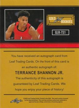 2021-22 Leaf Memories - 1991 Base Autographs Bronze #GLR-TS1 Terrance Shannon Jr. Back