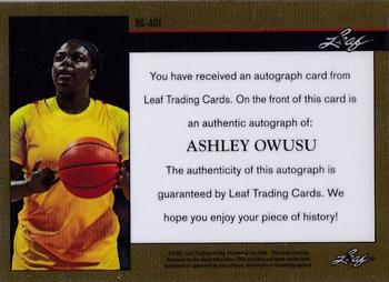 2021-22 Leaf Memories - 1992 Base Autographs Bronze #BG-AO1 Ashley Owusu Back