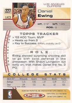 2005-06 Topps Total #227 Daniel Ewing Back