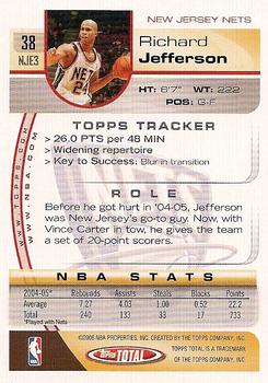 2005-06 Topps Total #38 Richard Jefferson Back