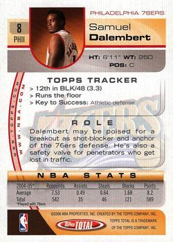 2005-06 Topps Total #8 Samuel Dalembert Back
