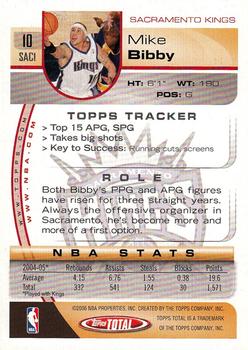 2005-06 Topps Total #10 Mike Bibby Back