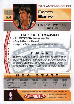 2005-06 Topps Total #11 Brent Barry Back