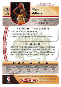 2005-06 Topps Total #12 Ray Allen Back