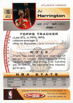 2005-06 Topps Total #15 Al Harrington Back