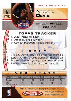 2005-06 Topps Total #17 Antonio Davis Back