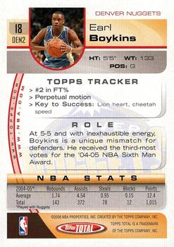 2005-06 Topps Total #18 Earl Boykins Back