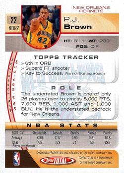 2005-06 Topps Total #22 P.J. Brown Back