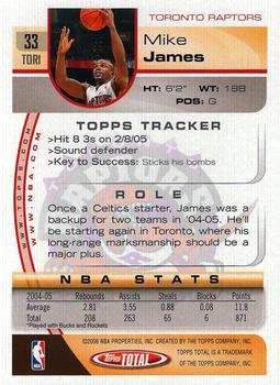 2005-06 Topps Total #33 Mike James Back