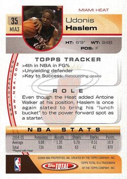 2005-06 Topps Total #35 Udonis Haslem Back
