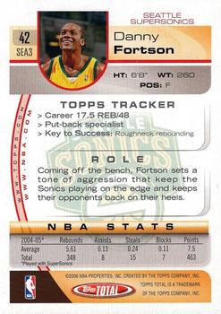 2005-06 Topps Total #42 Danny Fortson Back