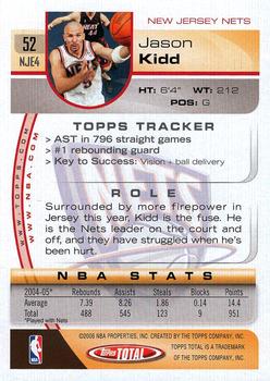 2005-06 Topps Total #52 Jason Kidd Back