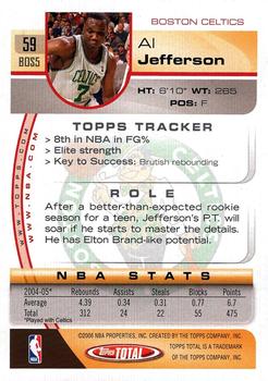 2005-06 Topps Total #59 Al Jefferson Back