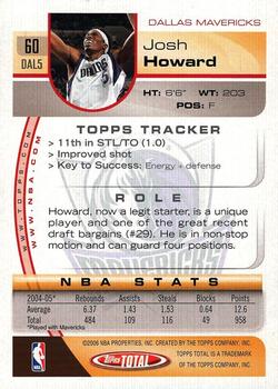 2005-06 Topps Total #60 Josh Howard Back