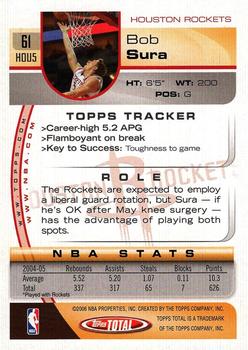 2005-06 Topps Total #61 Bob Sura Back
