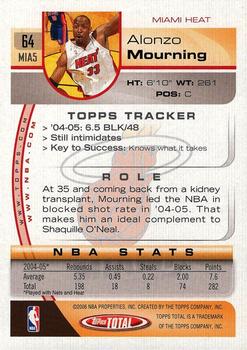 2005-06 Topps Total #64 Alonzo Mourning Back