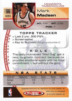 2005-06 Topps Total #66 Mark Madsen Back