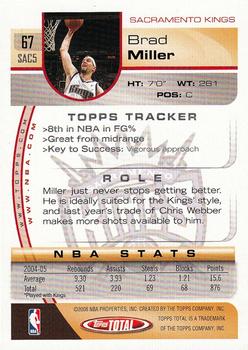 2005-06 Topps Total #67 Brad Miller Back