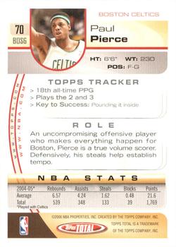 2005-06 Topps Total #70 Paul Pierce Back