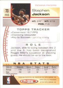2005-06 Topps Total #73 Stephen Jackson Back