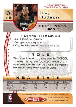 2005-06 Topps Total #77 Troy Hudson Back