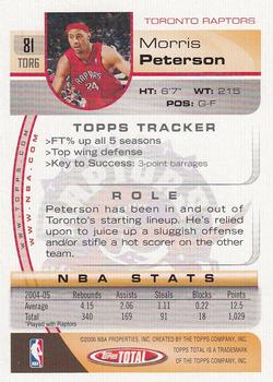2005-06 Topps Total #81 Morris Peterson Back